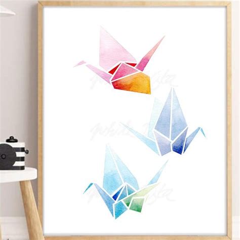 Origami Paper Crane Wall Art Decals Origami Crane Decor - Etsy