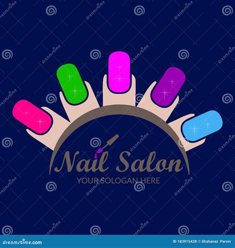 Nail Salon Logo Design and Nail Art Vector Stock Vector - Illustration of pedicure, welness ...