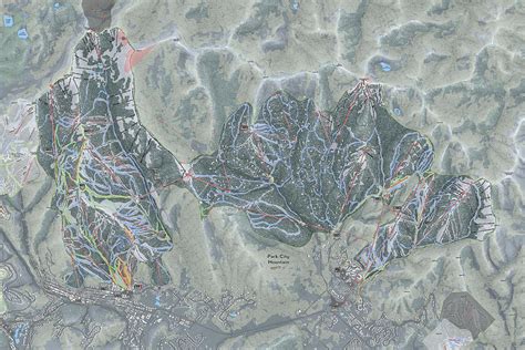 Park City Ski Resort Map Digital Art by Powder Addicts - Fine Art America