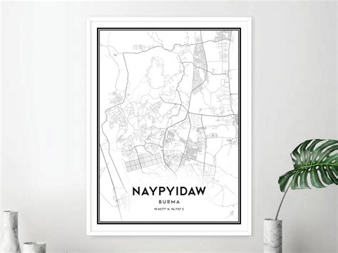 Naypyidaw Map Print Naypyidaw Map Poster Wall Art Naypyidaw - Etsy