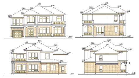 Download The Traditional House Elevation With Levels AutoCAD File ...