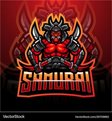 Samurai warrior esport mascot logo design Vector Image