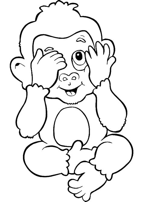 Monkey coloring pages to print - Monkeys Kids Coloring Pages