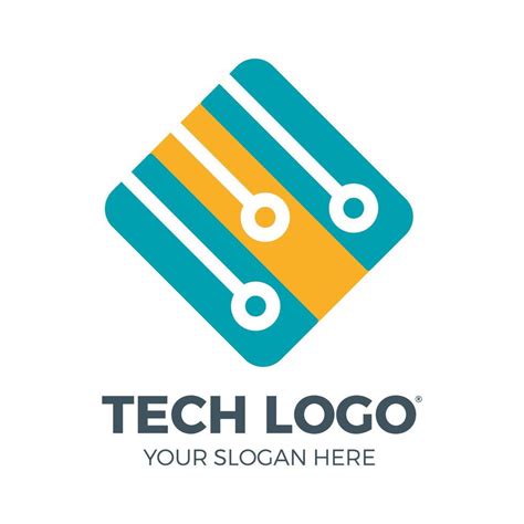 Technology logo, computer and data related business, hi-tech and innovative link network ...