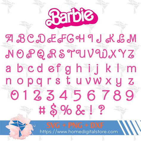 Barbie Font SVG, PNG, DXF