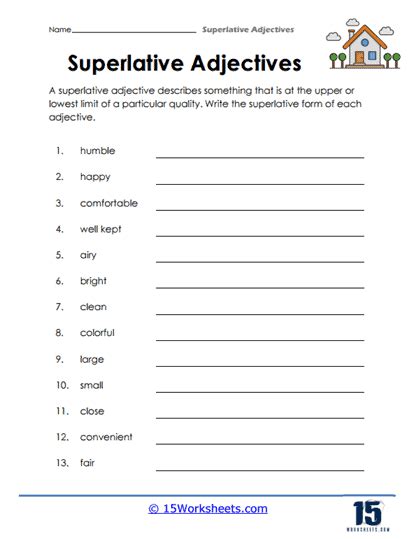 Superlative Adjectives Worksheets - 15 Worksheets.com