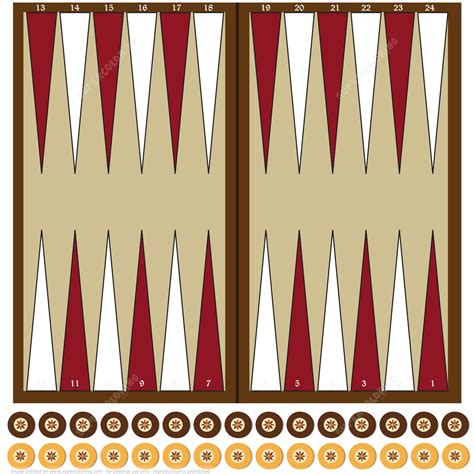 Printable Paper Backgammon Board with Chips | Free Printable Papercraft ...