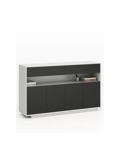 Edge Series Credenza White Medium Height Cabinet | Workspace Furniture