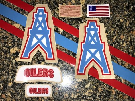 HOUSTON OILERS Throwback Football Helmet Decal Set FULL Size 3M 20MIL | eBay