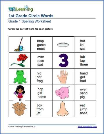 First Grade Spelling Worksheets | K5 Learning