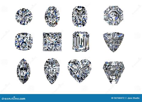 Diamond Shapes Isolated On White. 3d Render Stock Illustration ...