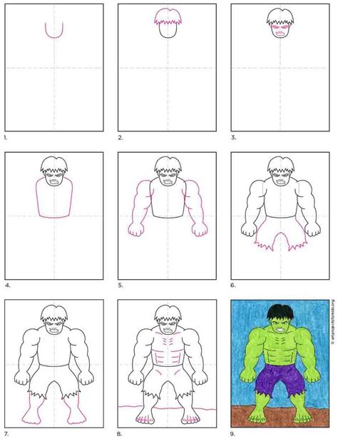 How To Draw Hulk For Kids Easy Step By Step Drawing Tutorial | Images ...