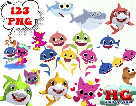 Baby Shark Png Baby Shark Clipart Baby Shark Digital Paper - Etsy UK