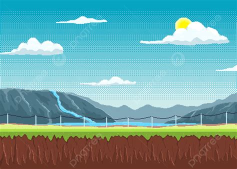 Natural Scenery Lake Cloud Pixel Background, Pixel, Natural, Lake ...