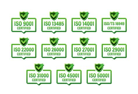 Set of ISO Certification stamp and labels. ISO Certified badge ...