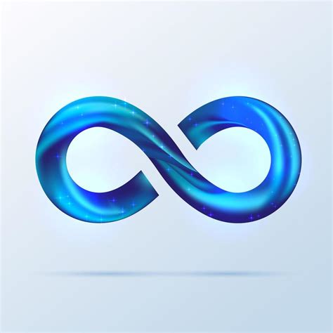 Bright blue fusion swoosh line infinity symbol. Vector 3d volume ...