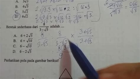 Bentuk Sederhana Dari 3 Akar 5 + Akar 15 Per 2 Akar 5 - Akar 15 ...