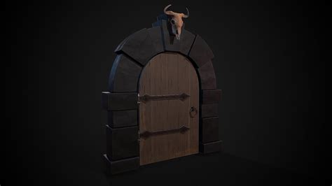 Dungeon Door with Bull Skull - 3D Model by m4rios