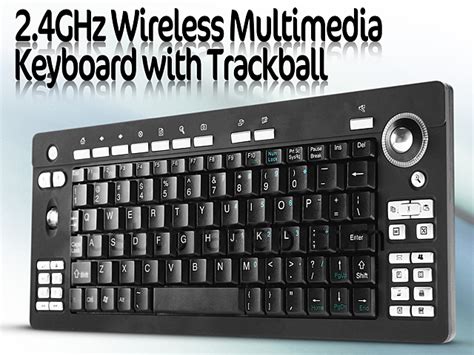 2.4GHz Wireless Multimedia Keyboard with Trackball