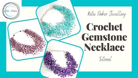 Multi-Strand Gemstone Chip Crochet Necklace Tutorial Uses Fishing Line | Making a Wire Clasp and ...