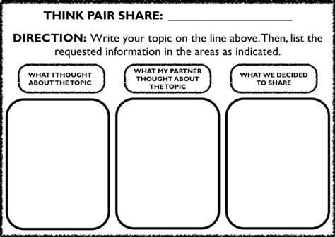 ️Think Pair Share Worksheet Template Free Download| Gambr.co