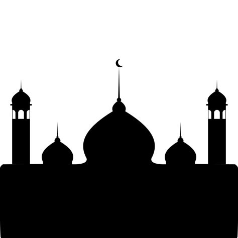 Illustration of Islamic Mosque Silhouette Vector 7438240 Vector Art at ...