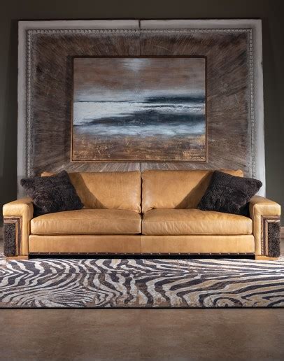 Alpine Ivory Leather Sofa | Modern Rustic Style | American Made - Adobe Interiors