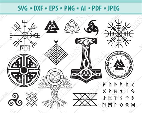 Viking symbol Svg Nordic Viking Svg Yggdrasil Svg Vegvisir | Etsy