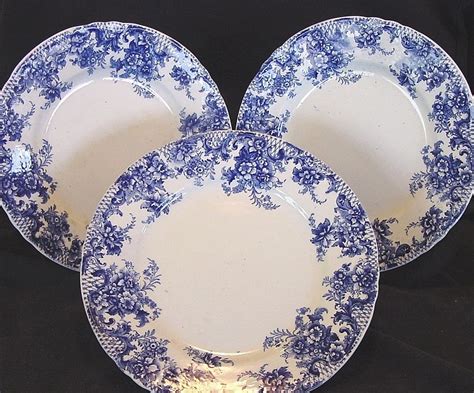 ( 3 ) Wonderful Old English Blue & White Earthenware Plates~ Trellis from timberhillsantiques on ...