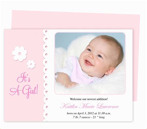 48 Free Baby Announcement Templates | Heritagechristiancollege