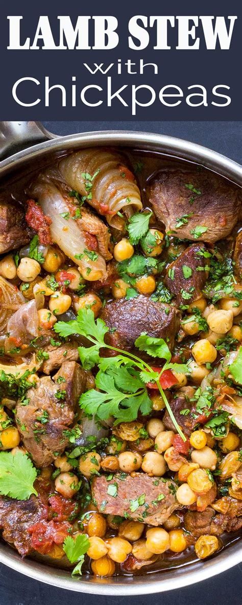 Lamb Stew with Chickpeas! Spicy and warm. Perfect winter comfort food. Cinnamon, cumin ...