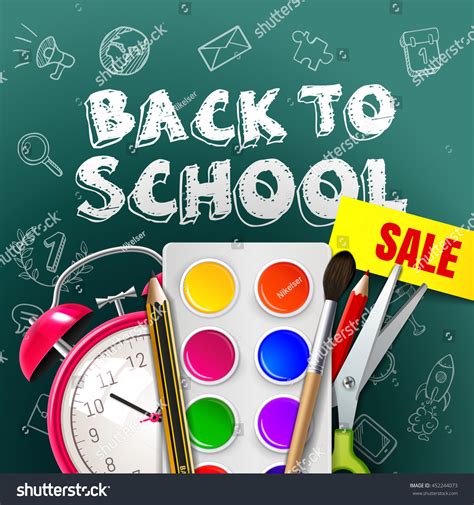 Welcome Back School Poster Colorful School Stock Vector (Royalty Free ...