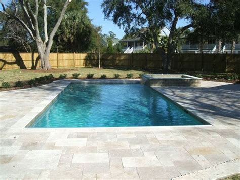 French Pattern Travertine Pool Deck | Pool Decks | Pinterest