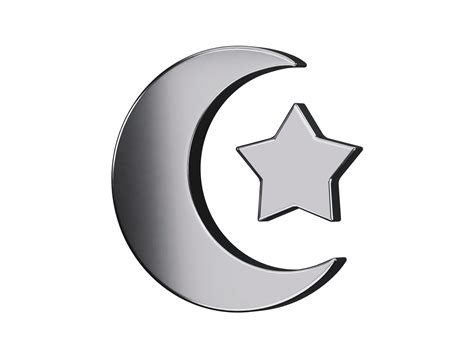 moon and star islamic icon 3d rendering vector illustration 21897752 ...