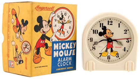 Hake's - "MICKEY MOUSE INGERSOLL" BOXED ALARM CLOCK.