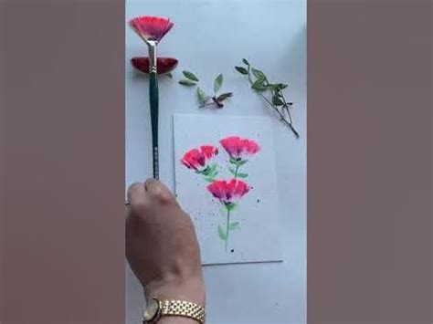 Fan Brush Technique | YouTube #shorts | Easy Floral Painting | Art Ideas | Jasvir Kambo ...