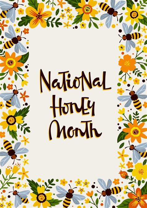 Framed National Honey Month poster 7426578 Vector Art at Vecteezy