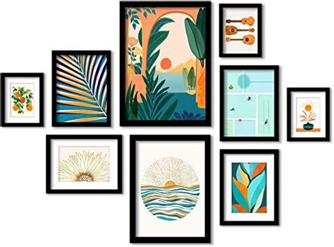 Americanflat 9 Piece Black Framed Gallery Wall Art Set - Black and White Serenity | Gallery wall ...