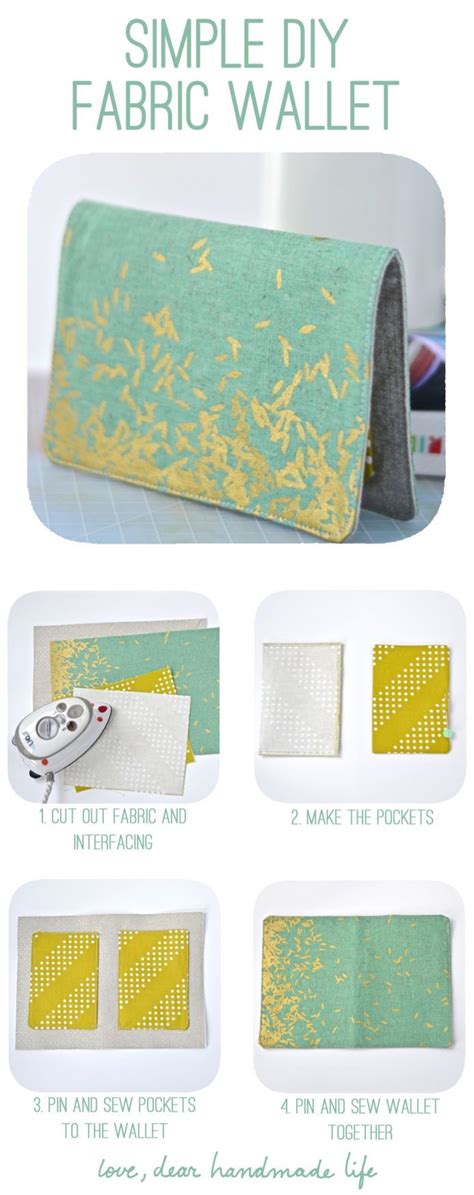 Simple DIY Fabric Wallet - Dear Handmade Life | Diy wallet, Fabric wallet, Diy wallet pattern