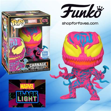 Funko Pop Marvel Carnage Black Light Funko Limited Edition Excellent Condition #678 - Shop For Faves