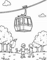 Cable Car With Children Playing coloring Page 1 sketch template