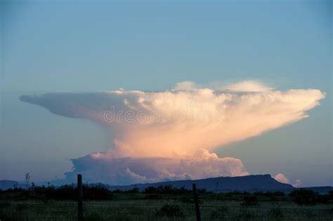 Anvil Cloud Thunderstorm in the Distance Stock Photo - Image of sunset ...