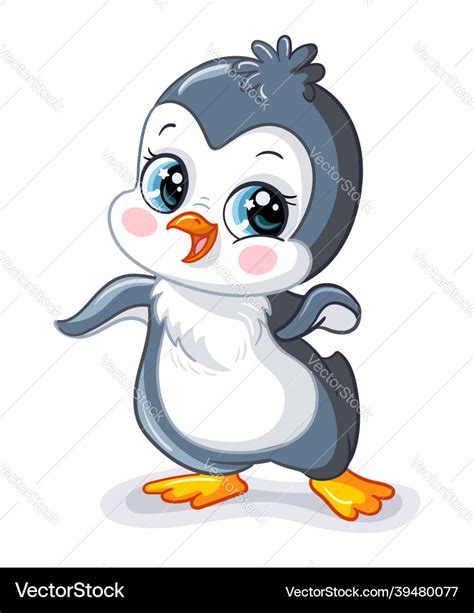 Cute baby boy penguin cartoon character Royalty Free Vector