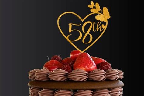 58th Happy Birthday SVG, Cake Topper SVG Graphic by Rizwana Khan · Creative Fabrica