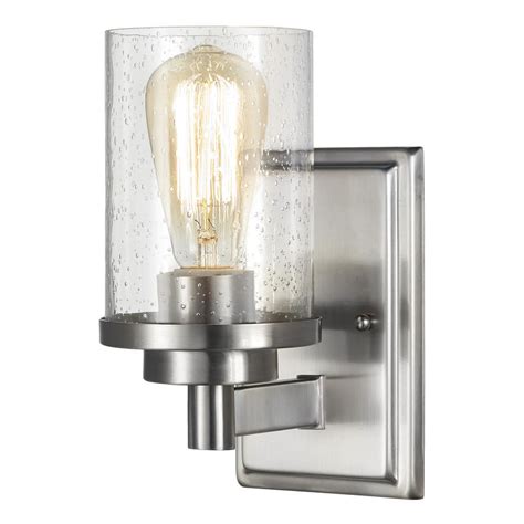 Home Decorators Collection 1-Light Brushed Nickel Wall Sconce with ...