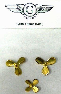 Titanic Brass Propellers (3) Plastic Model Ship Parts 1/350 Scale #35016 by G-Factor (35016)