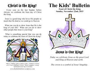 The Kids' Bulletin Christ the King | Christ the king, Catholic kids, Christ