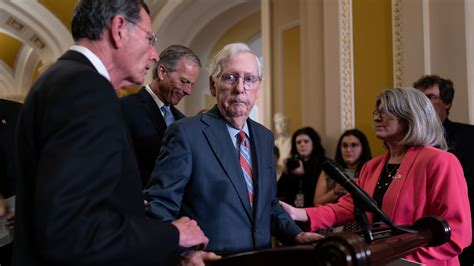 Mitch McConnell stops speaking during news conference