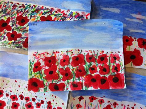 ANZAC Art - Field of Poppies Remembrance Day Activities, Remembrance Day Poppy, Fall Crafts ...