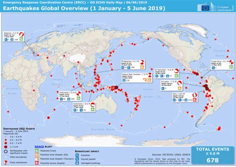 Earthquakes Global Overview (1 January - 5 June 2019) - Emergency ...